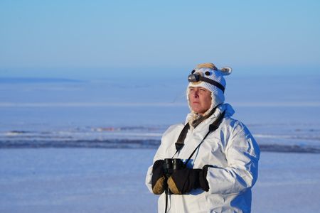Sue Aikens hunts caribou during the winter season along the tundra. (BBC Studios Reality Productions, LLC/Jayce Kolinski)