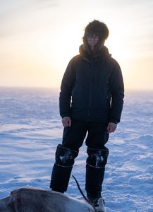 Ricko DeWilde hunts a caribou for himself and his community Elders. (BBC Studios Reality Production/Ashton Hurlburt)