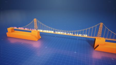 A 3D model of a bridge collapse in India. In this episode of DESTRUCTION DECODED, explore the top 10 most dramatic collapses in history and their global impact. (Credit: Big Media)