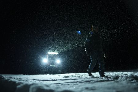 Sue Aikens stops to check for fresh water while she travels along the tundra from the Artic Ocean. (BBC Studios Reality Productions, LLC/Jayce Kolinski)