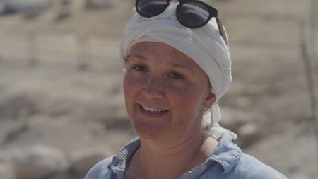 Katharina Schmidt poses for a portrait at the excavation site in Amman, Jordan. (Windfall Films/Alex Collinge)