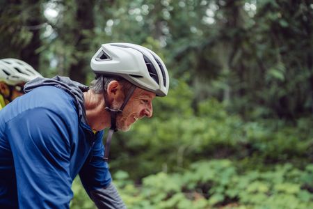 Tommy Caldwell riding while on the Devils Thumb expedition that included biking, hiking, sailing and climbing. They rode just shy of 2,300 and the expedition took 55 days.   (National Geographic/Taylor Shaffer)