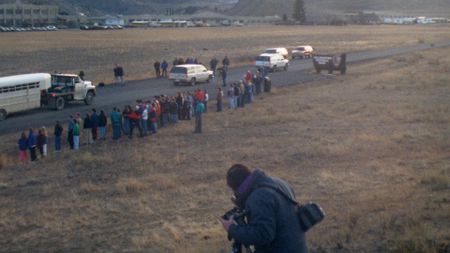 The 1995 caravan of wolves ready for release in Yellowstone National Park. (Landis Wildlife Films/Bob Landis)