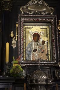 The painting of "Our Lady of Cz?stochowa" which sits at the heart of Jasna Gora Monastery, Poland. In 1655 the monastery defended itself against an onslaught from the Swedish army. (National Geographic/Ciaran Henry)