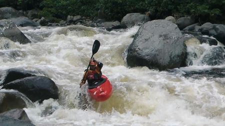 Ben Stookesberry kayaking through whitewater.  (mandatory photo credit: Benjamin Stookesberry)