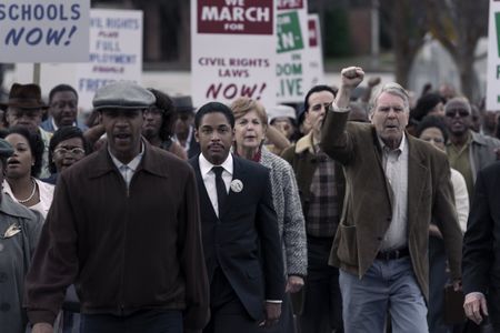 Martin Luther King Jr., played by Kelvin Harrison Jr., marches in protest in GENIUS: MLK/X. (National Geographic/Richard DuCree)