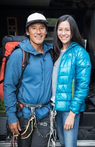 Jimmy Chin and Chai Vasarhelyi on location during the filming of Free Solo. (National Geographic/Chris Figenshau)