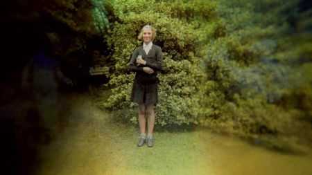 Bournemouth, England - A young Jane Goodall poses for a picture in her school uniform. The feature documentary JANE will be released in select theaters October 2017.  (Jane Goodall Institute)