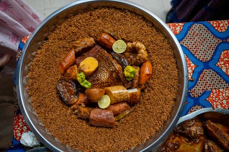 Ceebu jën, a quintessential Saint-Louis dish. (National Geographic/John Wendle)