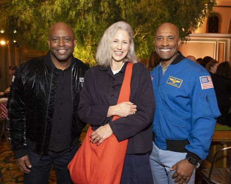 2024 TCA WINTER PRESS TOUR  - Leland Melvin, Sophie Darlington, and Victor Glover at the lunch celebrating 20 years of Cesar Millan beginning from “Dog Whisperer” to his current series “Better Human Better Dog” during the National Geographic Day at the 2024 TCA Winter Press Tour at the Langham Huntington on February 8, 2024 in Pasadena, California. (National Geographic/PictureGroup)