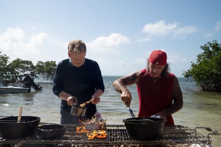 Gordon Ramsay and Chef Paul during the final cook in Florida. (National Geographic/Justin Mandel)