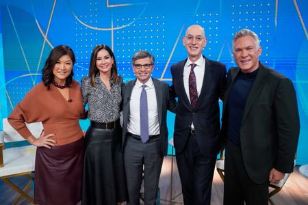 JUJU CHANG, REBECCA JARVIS, GEORGE STEPHANOPOULOS, NBA COMMISSIONER ADAM SILVER, SAM CHAMPION