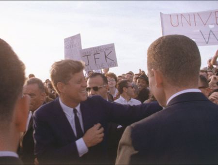 President John F. Kennedy greets supporters at Love Field in Dallas, Nov. 22, 1963. (John F. Kennedy Presidential Library and Museum, Boston)