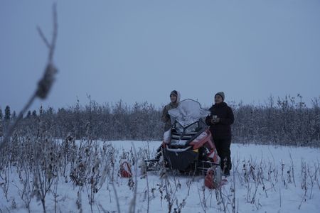 Agnes and Carol Hailstone look across the winter landscape. (BBC Studios Reality Productions, LLC/Jayce Kolinski)