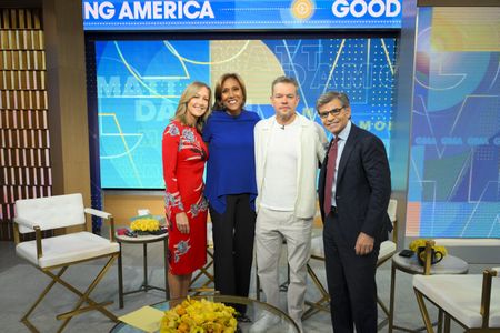 LARA SPENCER, ROBIN ROBERTS, MATT DAMON, GEORGE STEPHANOPOULOS