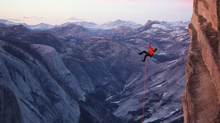 Jimmy Chin climbs on a rope.  (credit: Jimmy Chin Productions)