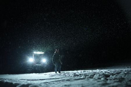 Sue Aikens stops to check for fresh water while she travels along the tundra from the Artic Ocean. (BBC Studios Reality Productions, LLC/Jayce Kolinski)