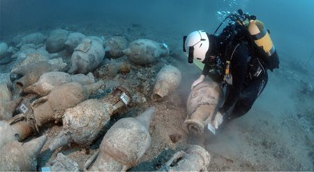 A diver inspects a wreck. (Guardia Civil)