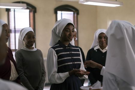 Betty Shabazz, played by Jayme Lawson, graduates the Muslim Girls Training Program in GENIUS: MLK/X. (National Geographic/Richard DuCree)