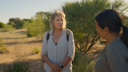 Professor Marta Manser has spent the last 30 years studying the remarkable language of meerkats.(National Geographic/Mark Hammond)