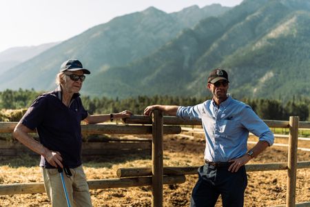 Sir Ranulph Fiennes and actor Joseph Fiennes talk at Banff Trail Riders as they revisit Ran’s 1971 expedition of Canada’s British Columbia.  Amidst mountains and whale watching, Sir Ranulph Fiennes and his cousin Joseph Fiennes reflect on Ran’s epic life and his new challenge of life with Parkinson’s. (National Geographic)