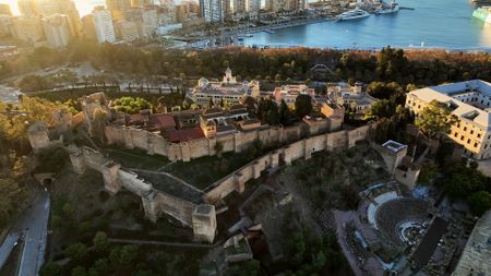 M·laga's Alcazaba fortress is seen from above. (National Geographic)