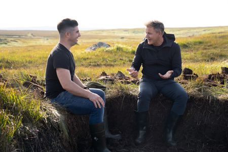 Padraic and Gordon Ramsay discuss turf and whiskey. (National Geographic/Justin Mandel)