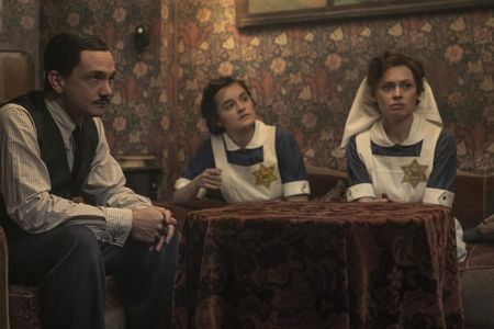 A SMALL LIGHT - Max Stoppelman, played by Sebastian Armesto, Betje, played by Hannah Bristow, and Liesje, played by Sarah Winter, in the Gies household as seen in A SMALL LIGHT. (Credit: National Geographic for Disney/Dusan Martincek)