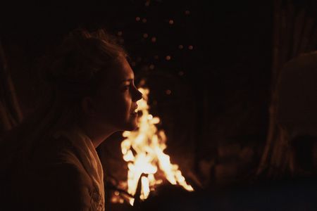 Mary Dunbar sits by a fireplace. (Dash Productions Services LTD/Antoan Ivanov)