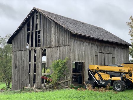 An old barn in Lake, MI that the Pol family is planning to take down and restore on the Pol family's farm. (National Geographic)