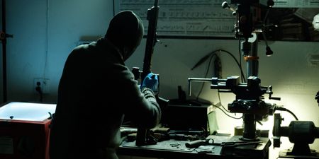 Tony builds ghost guns in a Northern California location. (National Geographic for Disney)