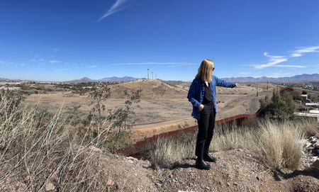 Mariana van Zeller looks out across the U.S-Mexico border. (National Geographic for Disney)