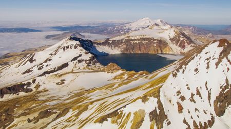 Mount Katmai crater in Katmai National Park. (credit: National Geographic/Daniel Zatz)