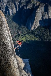 Jimmy Chin during production of National Geographic Documentary Films Oscar nominated "Free Solo".  (National Geographic/Cheyne Lempe)
