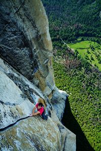 With California's Yosemite Valley far beneath him, Alex Honnold free solos- which means climbing without ropes or safety gear-up a crack on the 3,000-foot southwest face of El Capitan. Before he accomplished the feat on June 3, 2017, Honnold spent nearly a decade thinking about the climb and more than a year and a half planning and training for it. (Jimmy Chin)