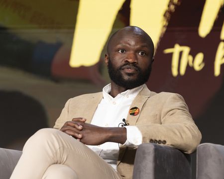 2024 TCA WINTER PRESS TOUR  - Moses Bwayo from the “Bobi Wine: The People’s President” panel at the National Geographic presentation during the 2024 TCA Winter Press Tour at the Langham Huntington on February 8, 2024 in Pasadena, California. (National Geographic/PictureGroup)