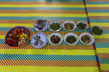 Dishes served at Pematoh Longhouse. (National Geographic/Rebecca Eishow)