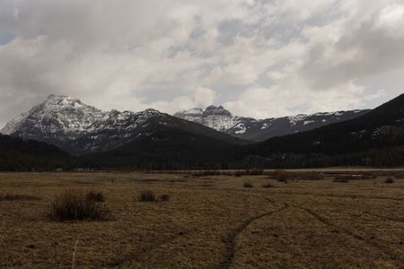 A green feild with snow covered mountain tops.  (National Geographic/Thomas Winston)