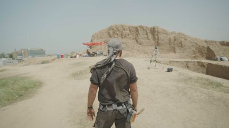 Jan Heiler begins a new day at the Mosul dig site in Mosul, Iraq. (Windfall Films/Ali Hilal Ali Hussain)