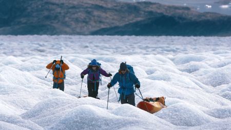 Sarah McNair Landry (center) on an expedition in Greenland.  (photo credit: Red Bull Media House)