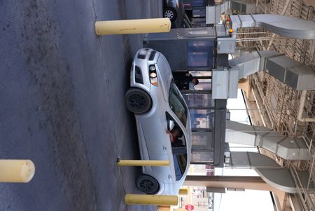 Travelers stop their vehicles at booths at the El Paso border so the CBP officers can confirm entry into the country in El Paso, Texas. (National Geographic)