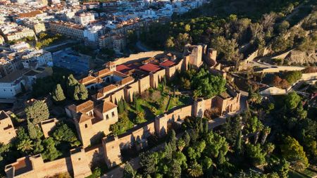 M·laga's Alcazaba fortress is seen from above. (National Geographic)